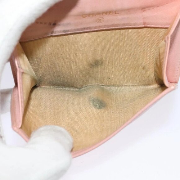 CHANEL Bifold Wallet Grained Calf Skin Pink CC - Picture 8 of 16